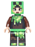 LEGO min039 Minecraft Skin 6 - Pixelated, Bright Green and Dark Brown Creeper Costume